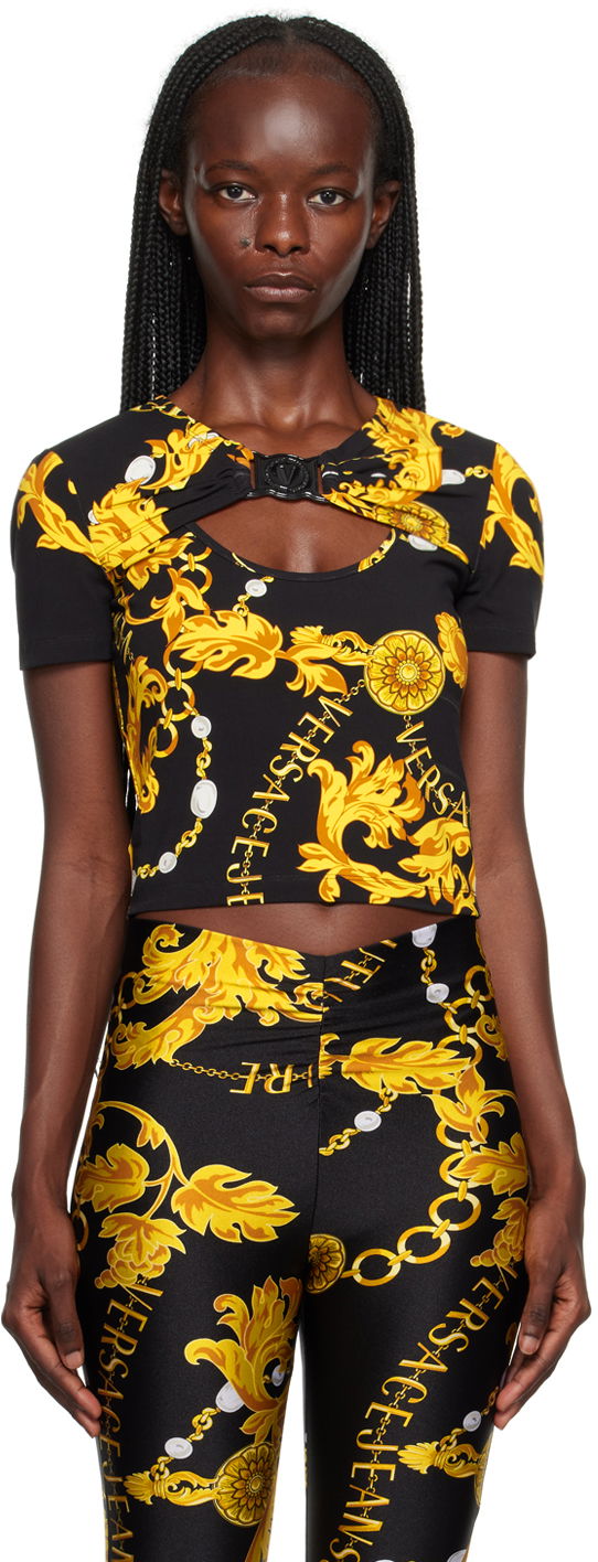 Tričko Versace Jeans Couture Chain Couture T-Shirt Čierna | E75HAH619_EJS214, 0