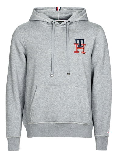 Mikina Tommy Hilfiger ESSENTIAL MONOGRAM HOODIE Šedá | MW0MW28677-ZN2