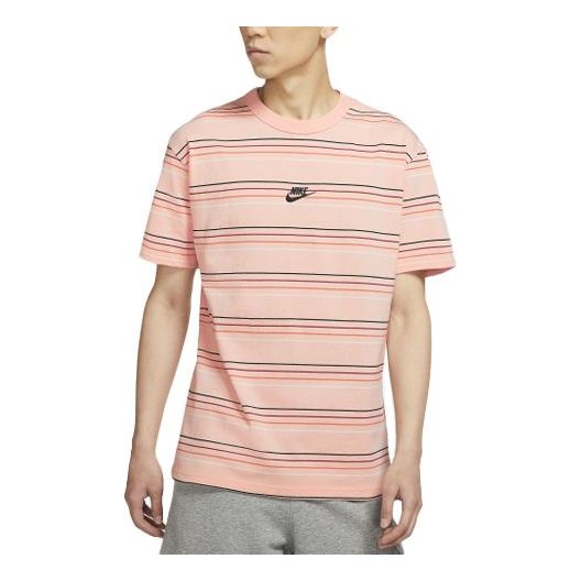 Tričko Nike Sportswear Embroidered Logo Stripe Loose Knit T-Shirt Ružová | DB6532-800, 0