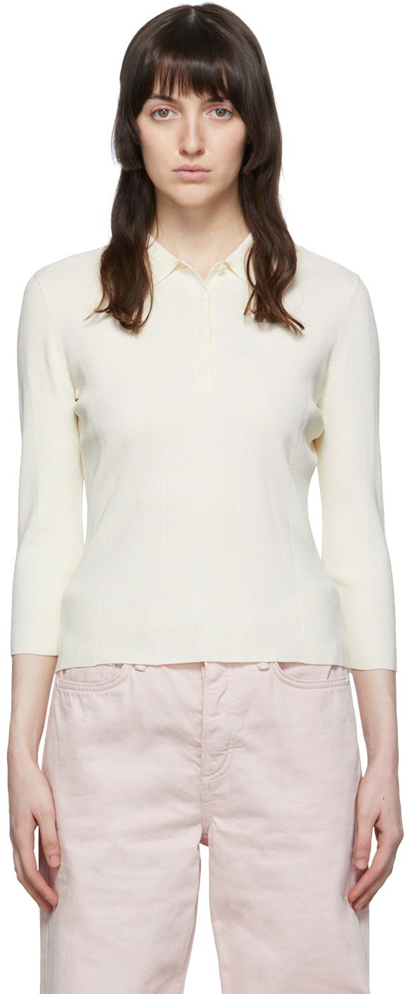 Polo tričko rag & bone Pacey Knit Polo Biela | WAS22P049WB49, 0