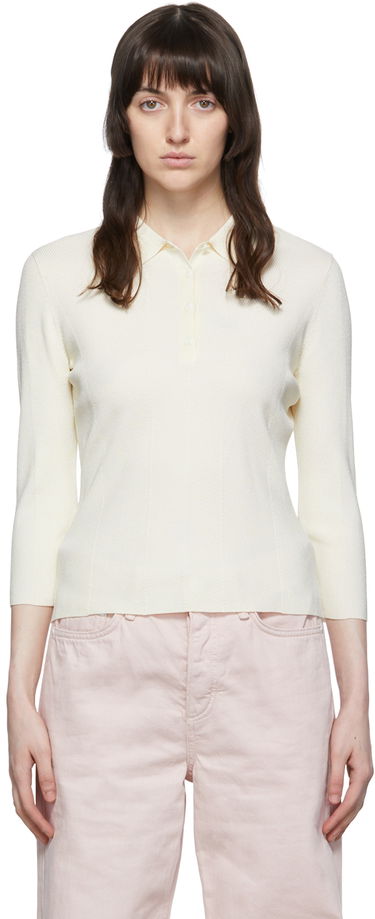 Polo tričko rag & bone Pacey Knit Polo Biela | WAS22P049WB49, 0