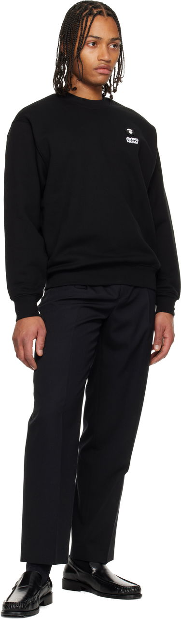 Mikina AAPE by A Bathing Ape 'AAPENOW' Moonface Crew Neck Sweatshirt Čierna | AAPSWMC349XXPBKX, 3