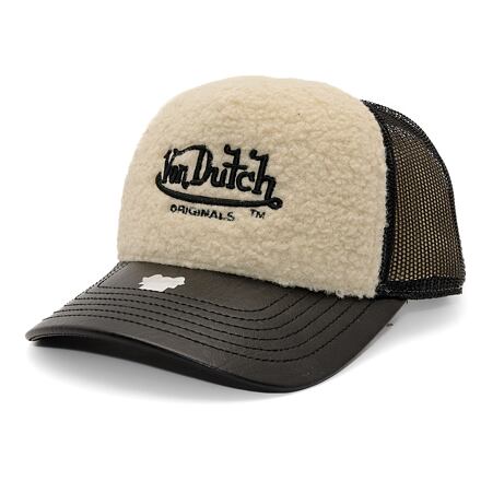Šiltovka Von Dutch Von Dutch Trucker Newark Teddy PU Cap Béžová | 7030825