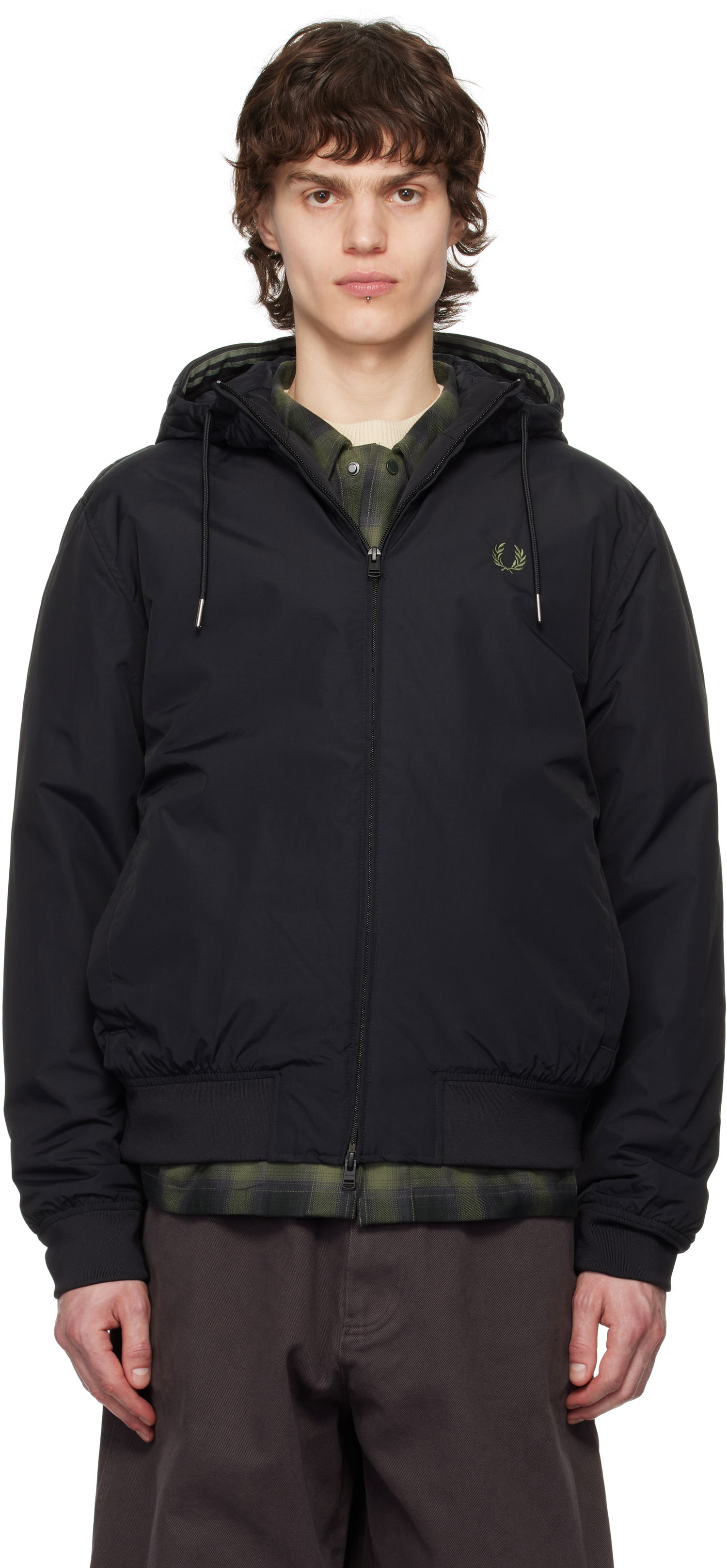 Bomber bunda Fred Perry Hooded Brentham Jacket Čierna | J8616, 0