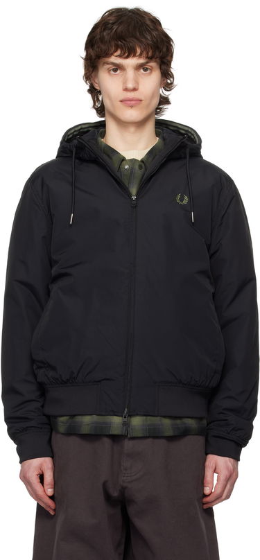 Bomber bunda Fred Perry Hooded Brentham Jacket Čierna | J8616, 0