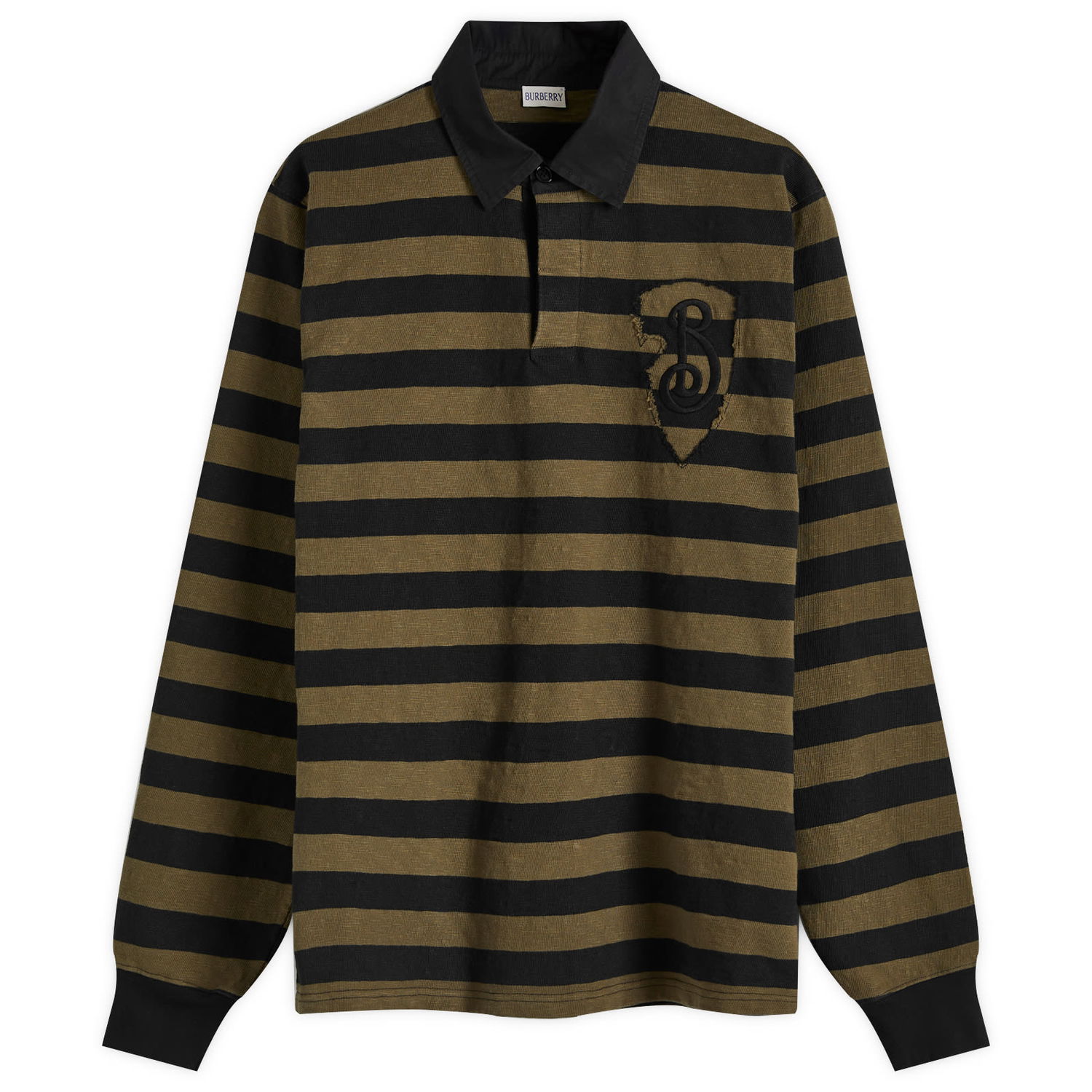 Polo tričko Burberry Shield Logo Stripe Polo Zelené | 8097596-C1446, 0