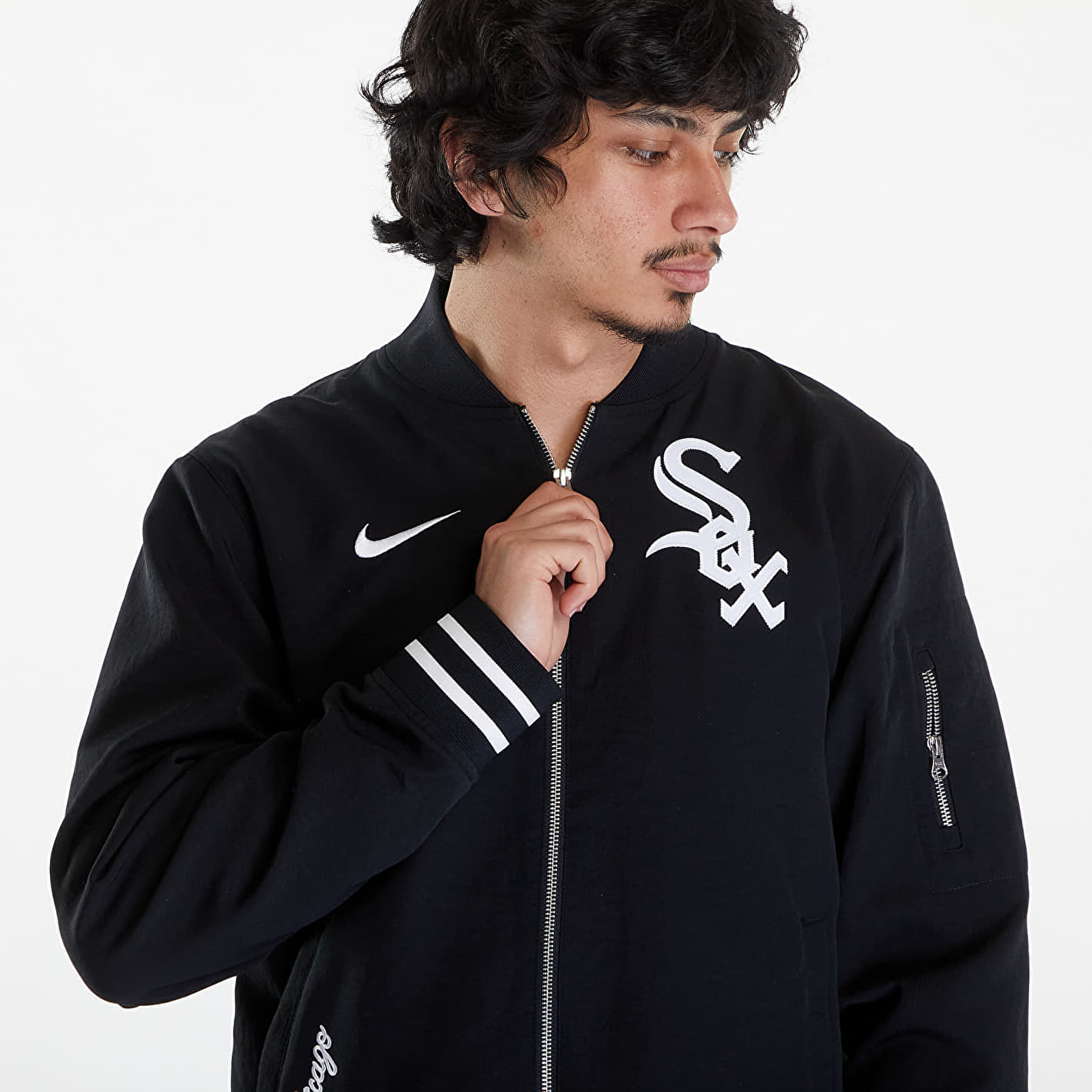 AC Bomber Jacket Chicago White Sox Black/ Black/ White