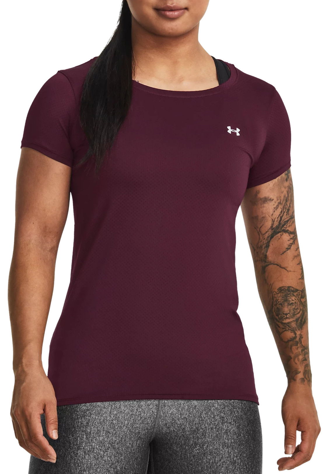 Tričko Under Armour HeatGear Tee Vínová | 1328964-600, 0