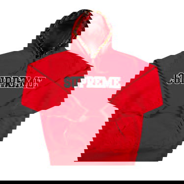 Mikina Supreme Leopard Trim Hooded Sweatshirt Červená | FW21SW92 RED, 1