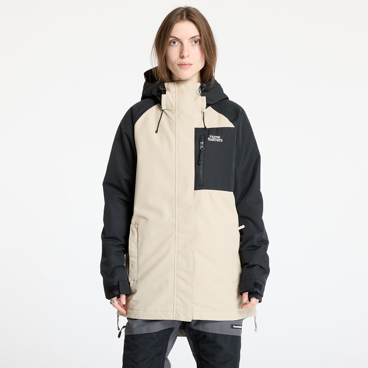 Parka Horsefeathers Elara Women's Snowboard Jacket Béžová | OW222A, 0