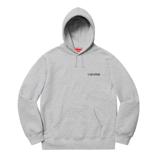 Mikina Supreme 1-800 Hooded Sweatshirt Šedá | SUP-FW19-613