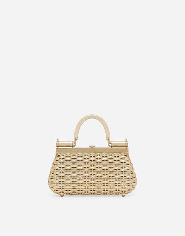 Kabelka Dolce & Gabbana Structured Woven Top-Handle Bag Metalická | BB7618AU76680997, 3