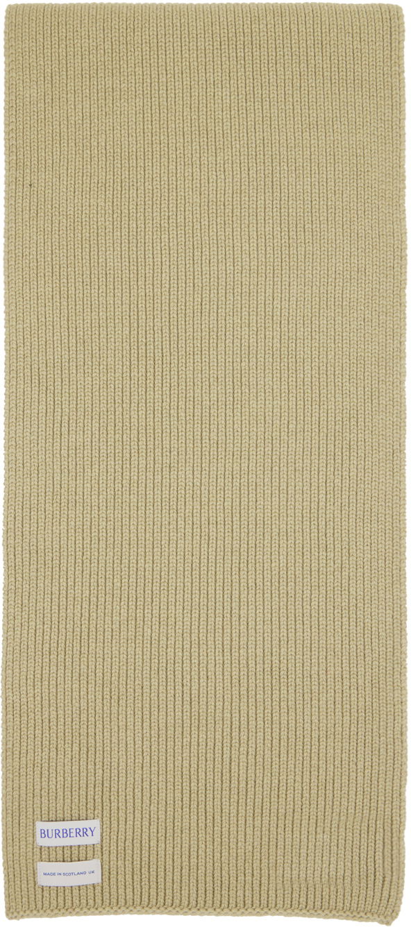 Šál Burberry Ribbed Cashmere Scarf Taupe Béžová | 8085772, 1
