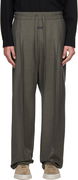 Virgin Wool Drawstring Straight Trousers