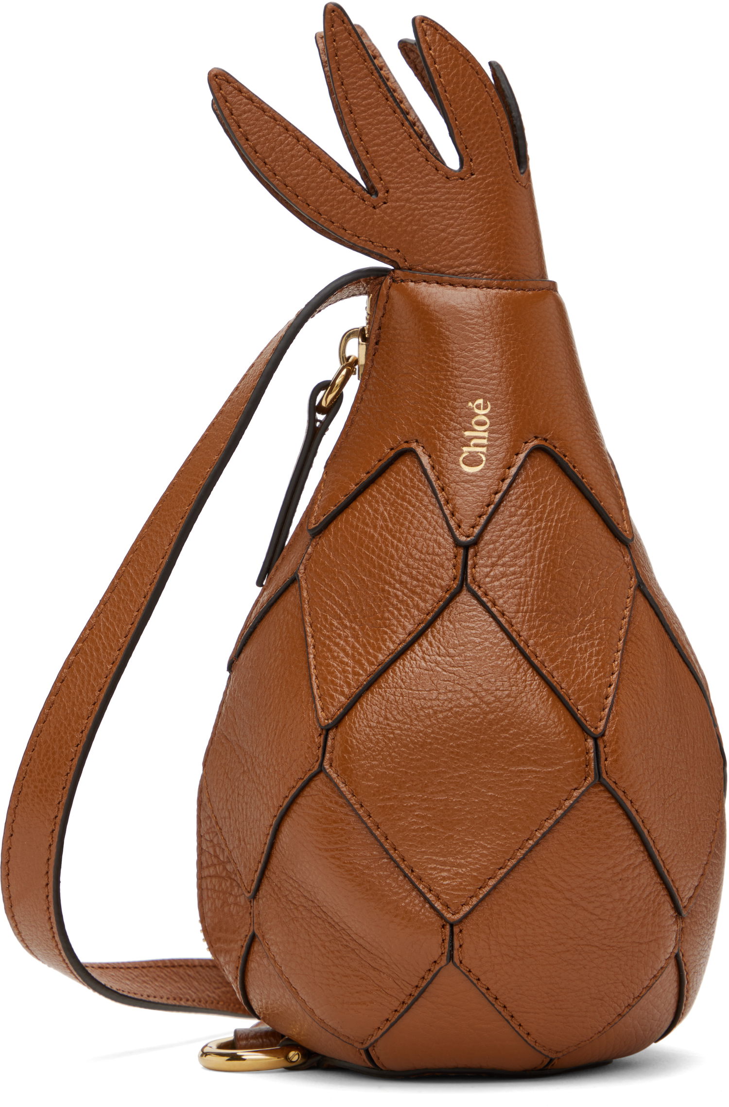 Kabelka CHLOÉ Leather Pineapple Shaped Shoulder Bag Hnedá | CHC24WP430N72, 0