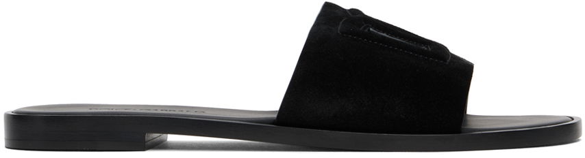 Doplnky Dolce & Gabbana Dolce&Gabbana DG Logo Cutout Suede Slides Čierna | CQ0625 AS915, 0