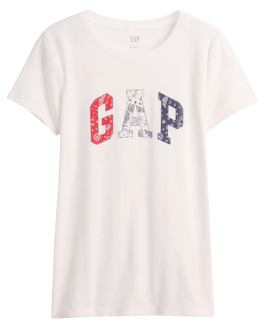 Tričko GAP T-Shirt Classic Logo Bandana Pattern Biela | 776775-03, 4