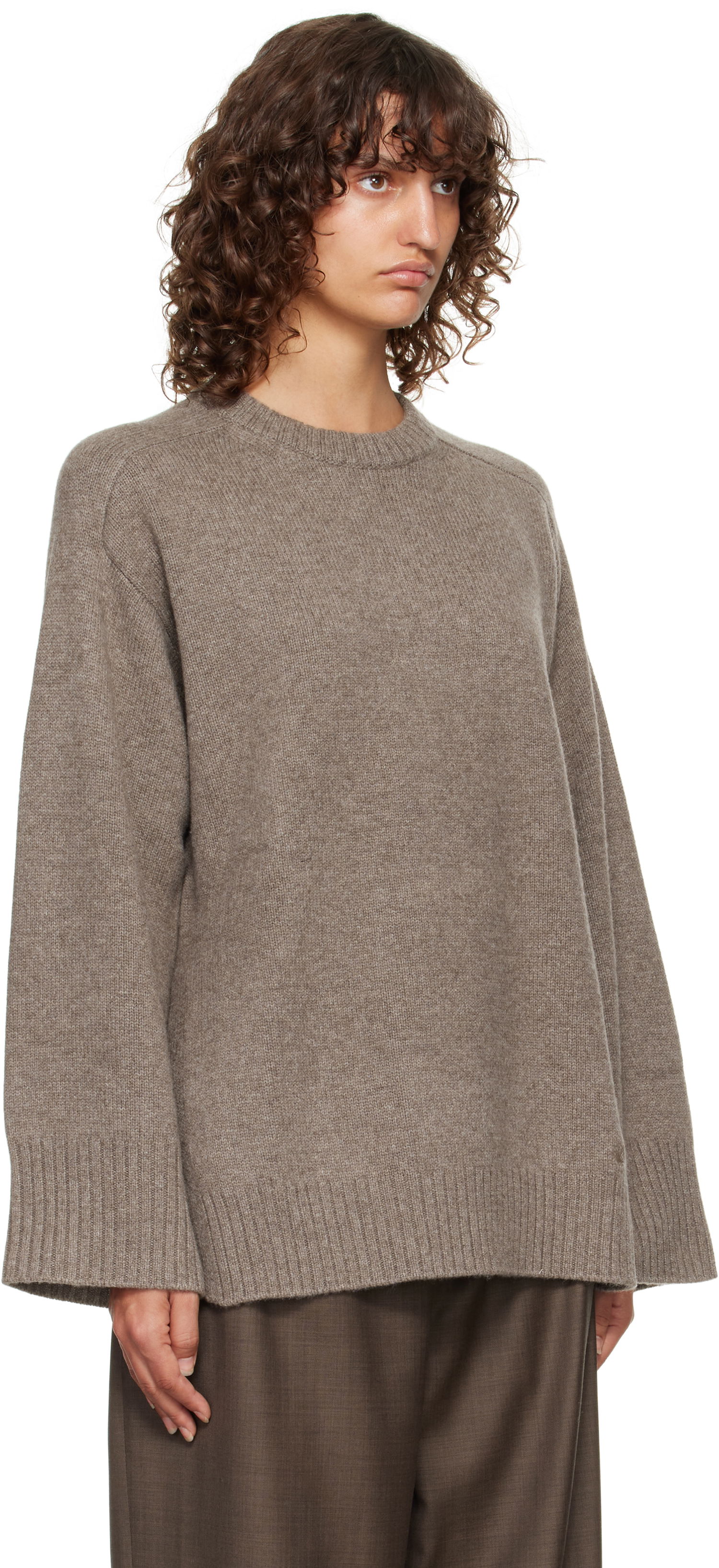 Sveter Loulou de Saison Loulou de Saison Safi Cashmere Blend Sweater Hnedá | SAFI LDS, 1