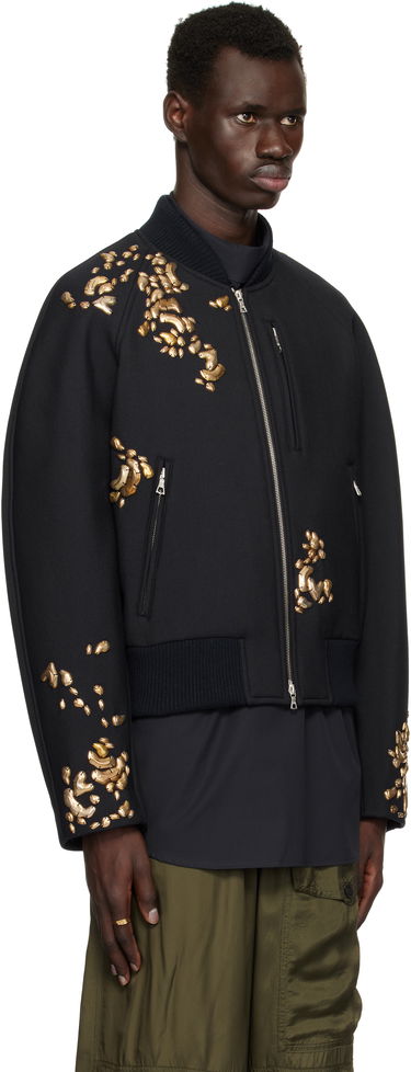 Bomber bunda Dries Van Noten Dries Van Noten Hardware Embellished Bomber Jacket Čierna | 251-020536-1330, 1