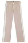 Contrast-trim tracksuit bottoms with double waistband