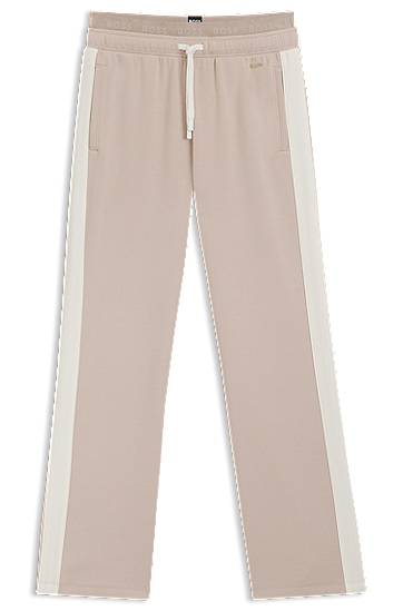 Súprava BOSS Contrast-trim tracksuit bottoms with double waistband Béžová | 50550717