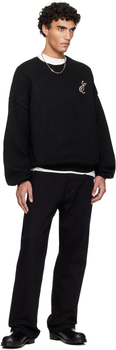 Sveter Fear of God ESSENTIALS Holiday Embroidered Merino Crewneck Sweater Čierna | 192HO254331F, 3