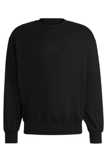 Mikina BOSS Relaxed Fit Sweatshirt with Double B Monogram Čierna | 50527667, 0