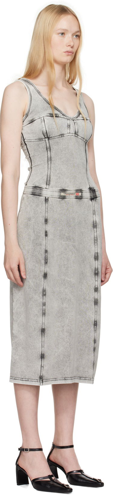 Šaty Diesel Diesel D-Inny Midi Dress Šedá | A16591 0NJBJ, 4