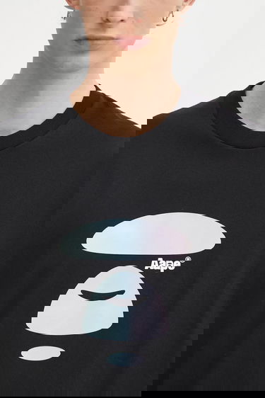 Tričko AAPE by A Bathing Ape Basic Iridescent Ape Head Logo T-Shirt Čierna | AAPTEM1642XXO, 3