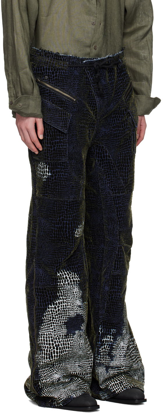 Nohavice Ottolinger Ottolinger Flocked Velvet Printed Drawstring Lounge Pants Zelené | 1705302, 1