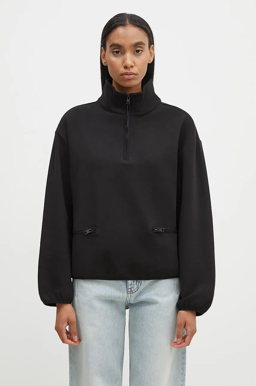 Mikina WOOLRICH Fleece Half Zip Sweatshirt Čierna | CFWWSW0136FRUT3865.UT38, 0
