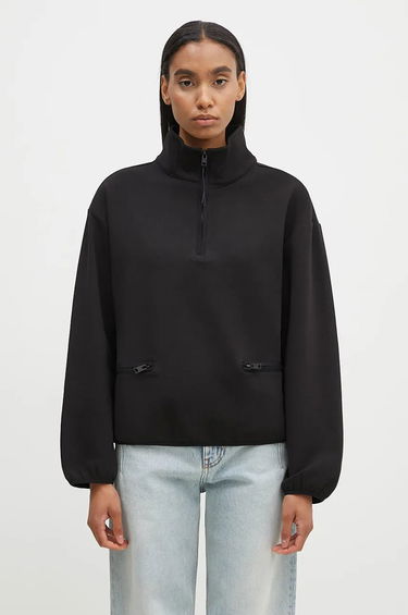 Mikina WOOLRICH Fleece Half Zip Sweatshirt Čierna | CFWWSW0136FRUT3865.UT38, 0