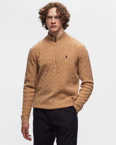 Sveter Polo by Ralph Lauren LSCABLEHZPP-LONG SLEEVE-PULLOVER Zippers & Cardigans Hnedá | 710876766006, 1