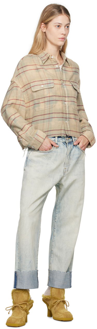 Džínsy R13 R13 Cuffed X-Boyfriend Jeans Modrá | R13WD111-D218C, 3