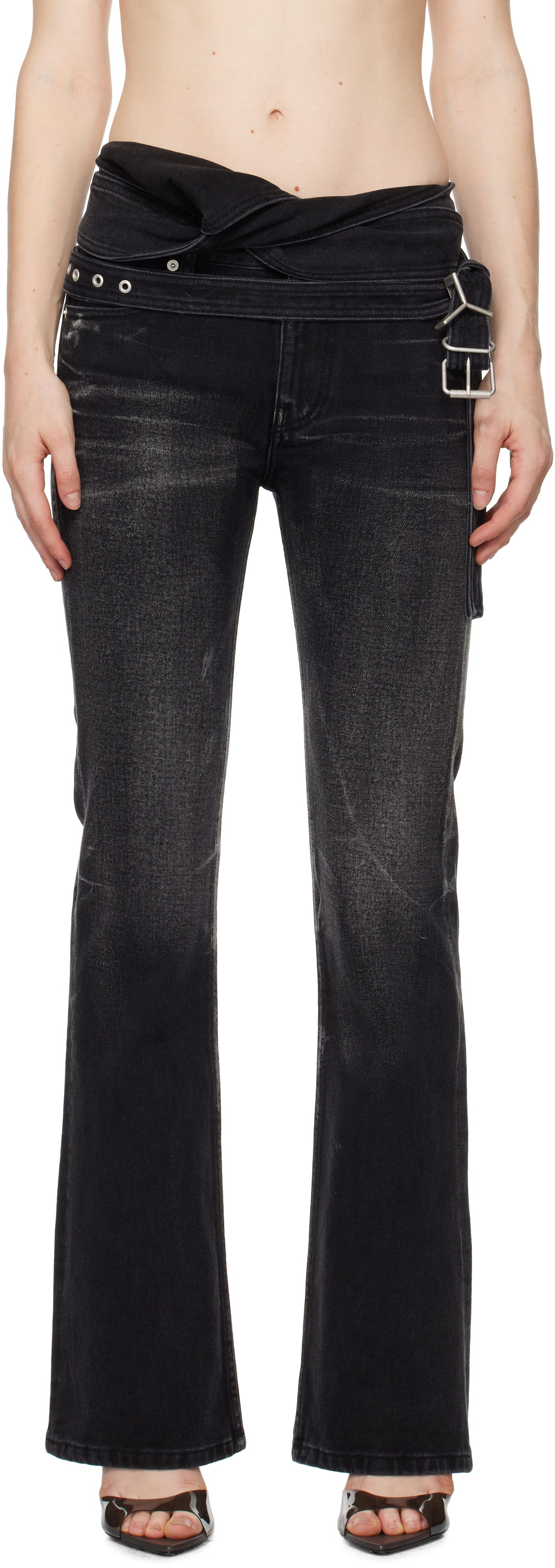 Džínsy Y/PROJECT Wrap Belt Black Jeans Čierna | 107PA006, 0