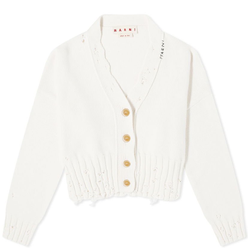 Sveter Marni Cropped Cardigan "Lily White" Biela | CDMD0223A2-00W01