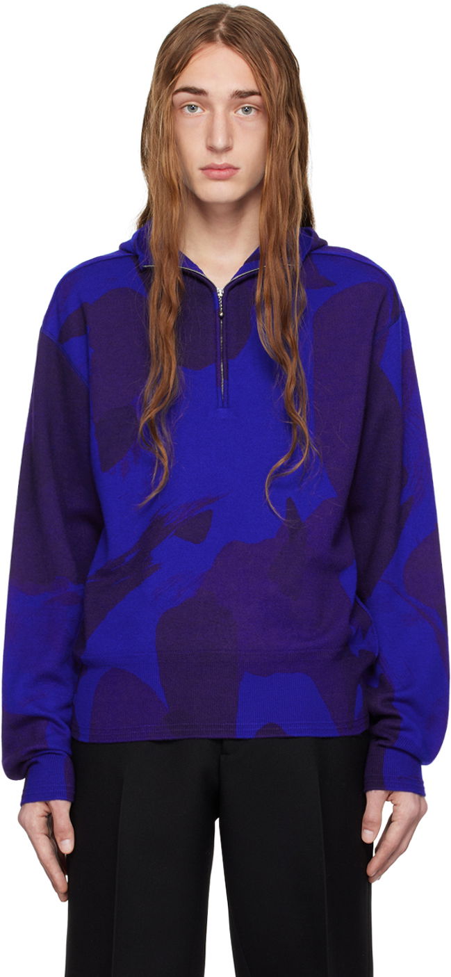 Mikina Burberry Camouflage Hoodie Navy | 8077829, 0