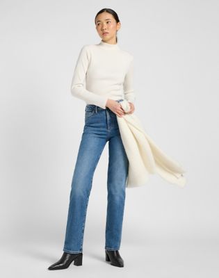 Tričko Lee Lee Slim Mock Neck Tee Size XS Biela | 112370950, 1