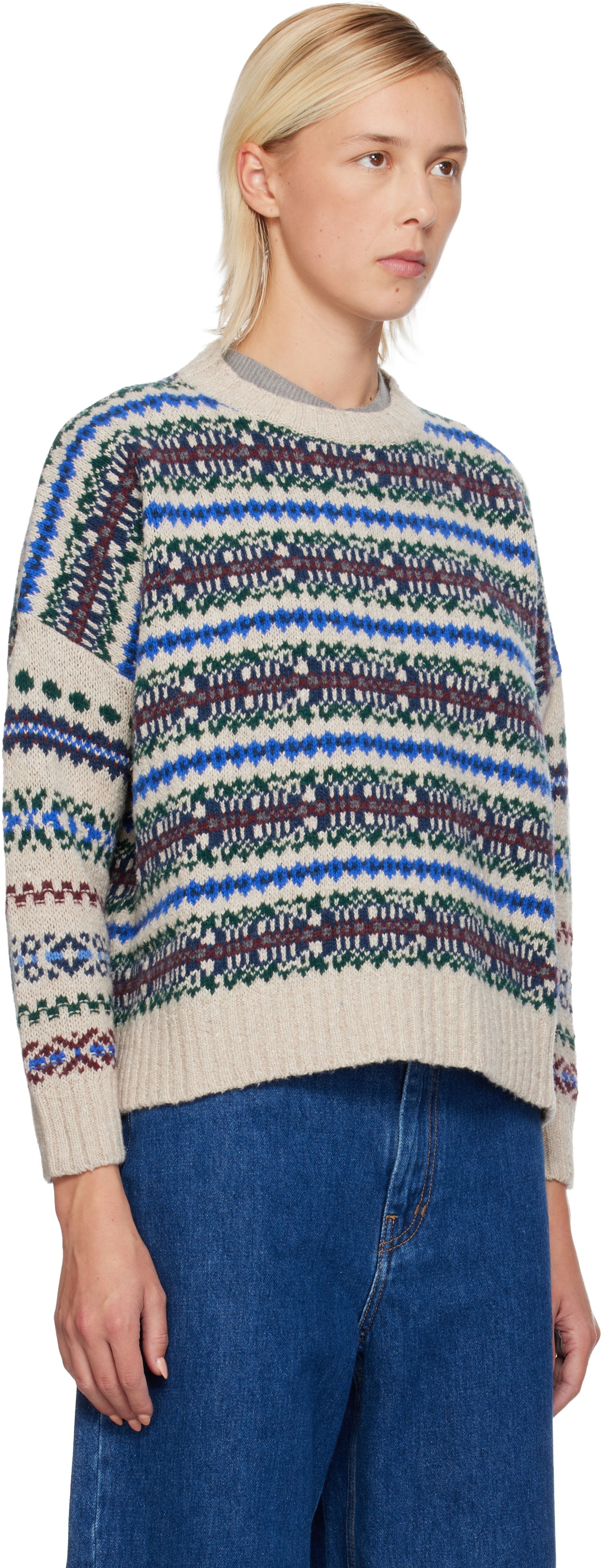 Sveter Max Mara Weekend Max Mara Rivetto Fair Isle Crewneck Sweater Rôznofarebný | 2525366252600, 1