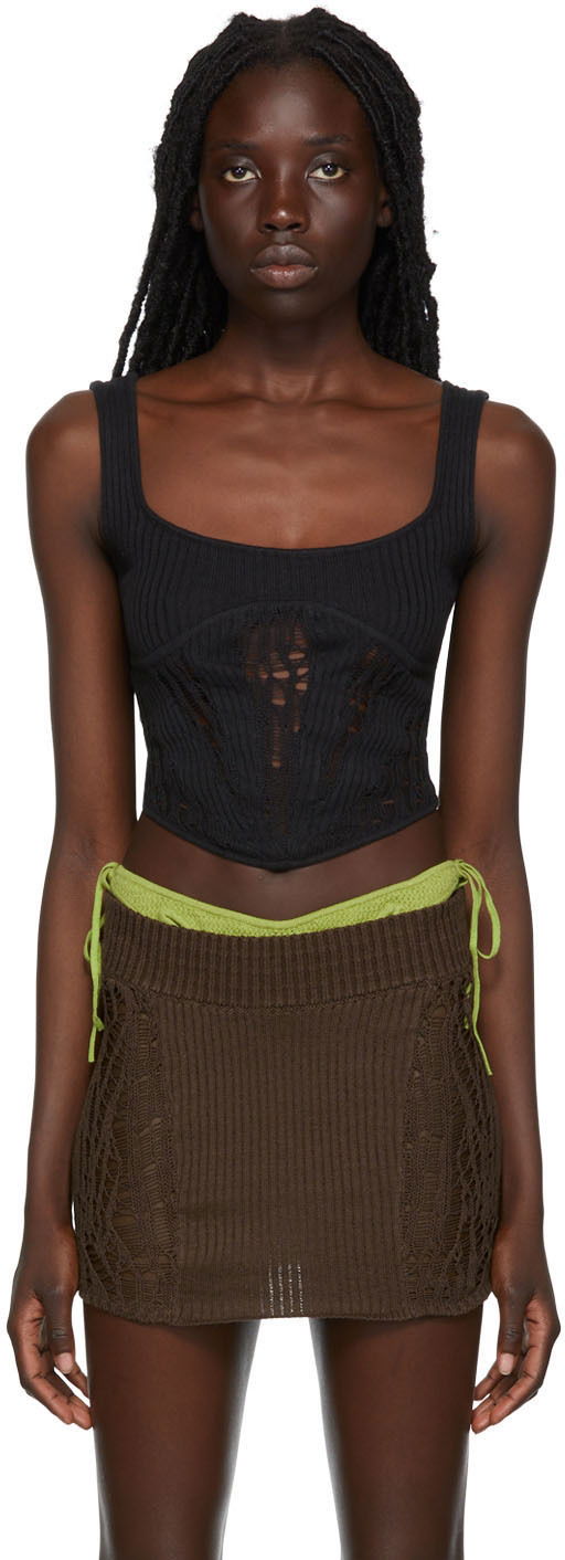 Tielko GUIZIO Guizio Exclusive Knit Tank Top Čierna | CLB 2, 0