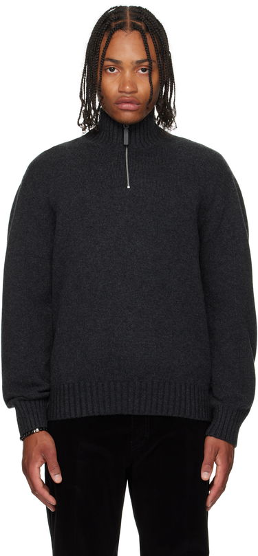 Sveter FERRAGAMO Ferragamo Cashmere Half-Zip Turtleneck Šedá | 786159, 0