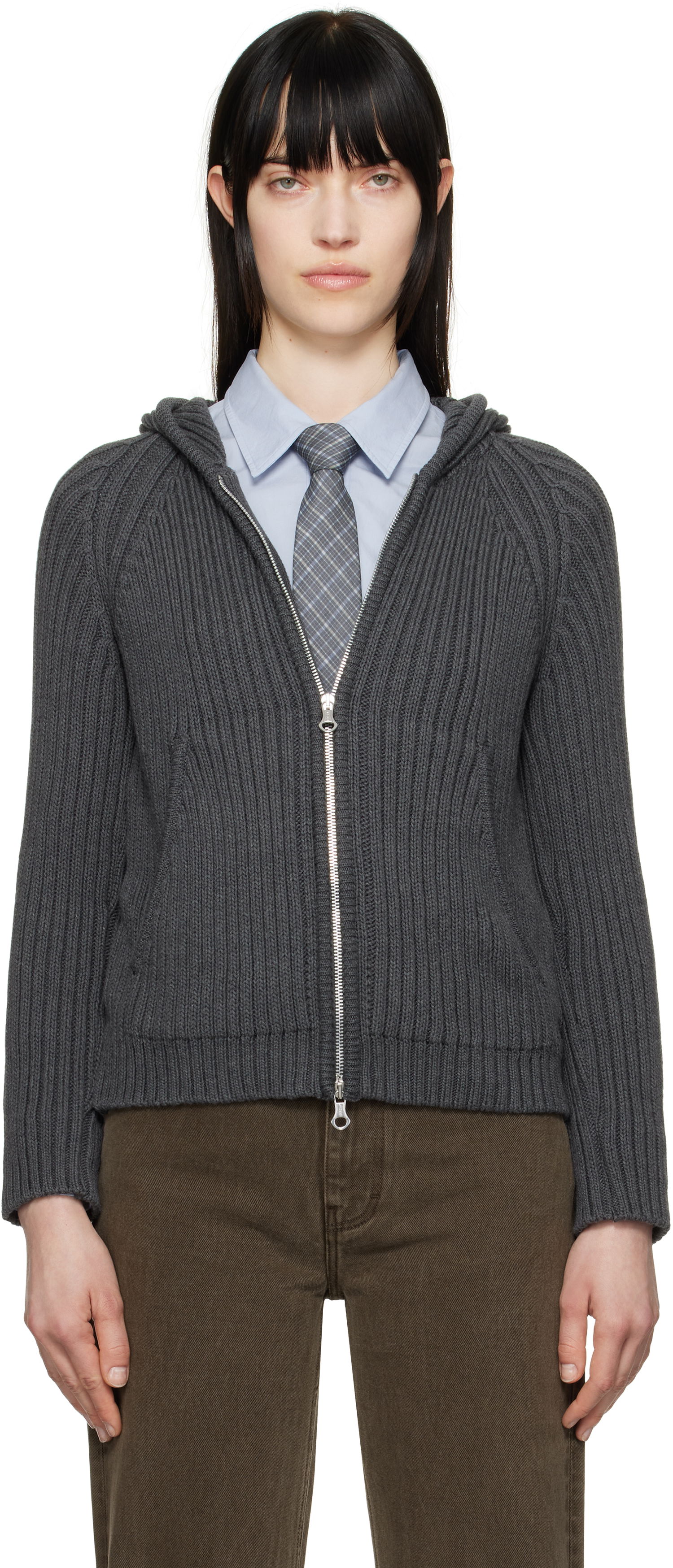 Sveter OUR LEGACY OUR LEGACY Knit Zip Hoodie Šedá | W2253LD, 0