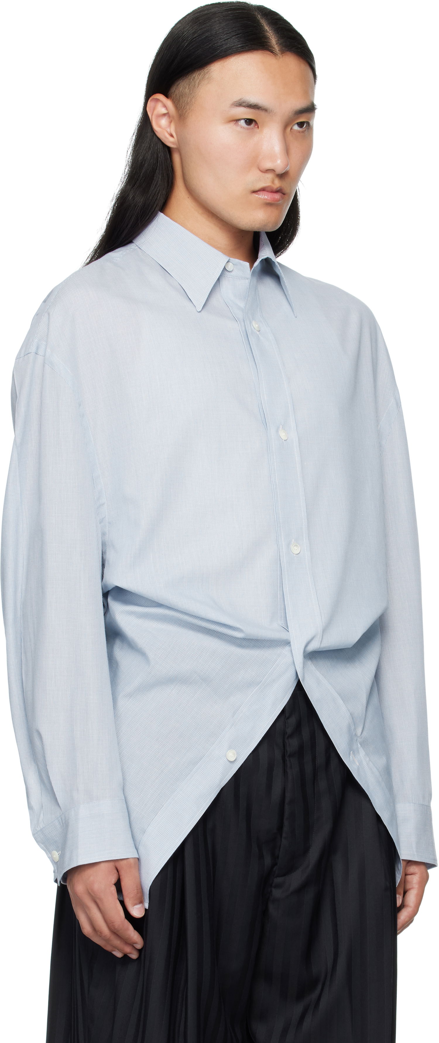 Košeľa HED MAYNER Hed Mayner Modified Shirt Modrá | HMMB60013A-HB166, 1