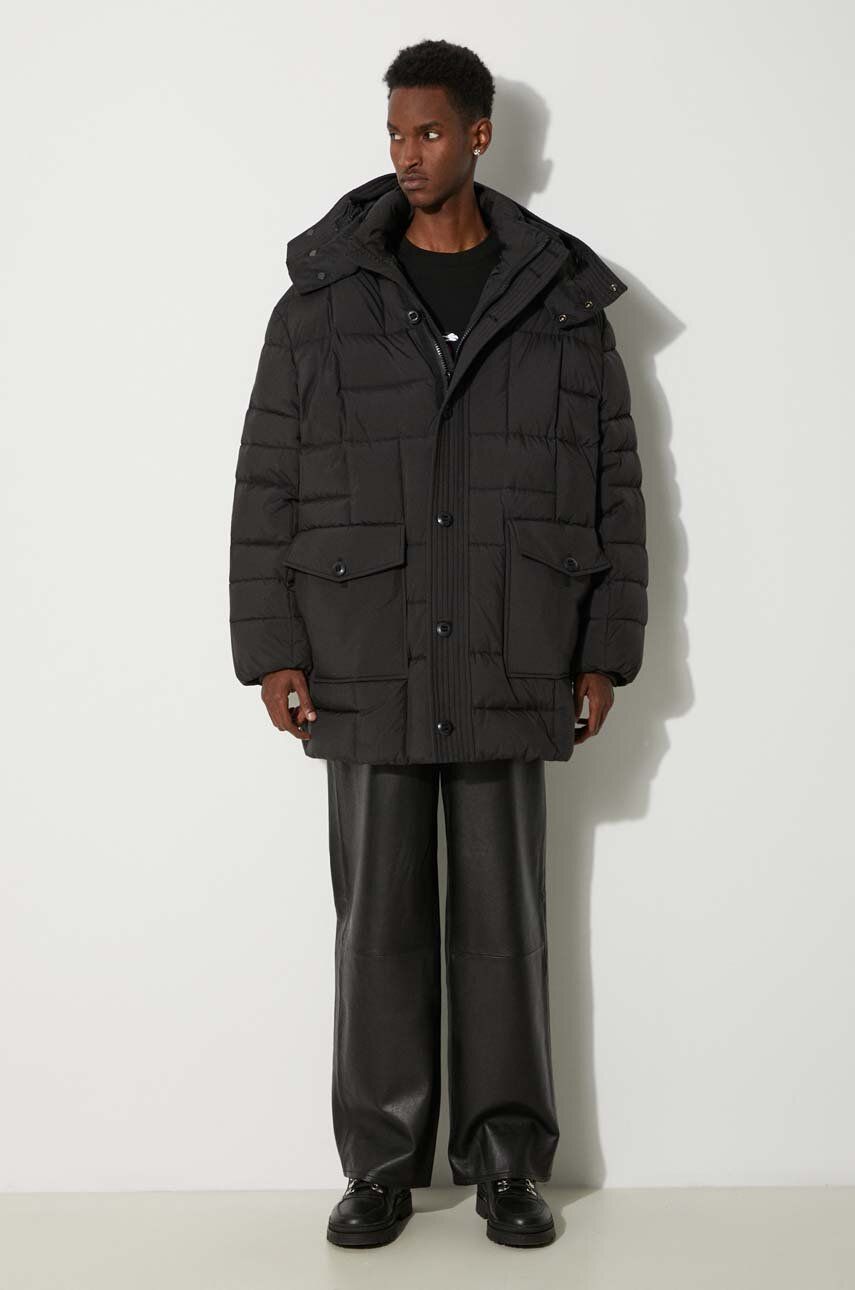 Parka KENZO Weave Mid-Length Winter Parka Čierna | FE65OU3129NL.99, 0