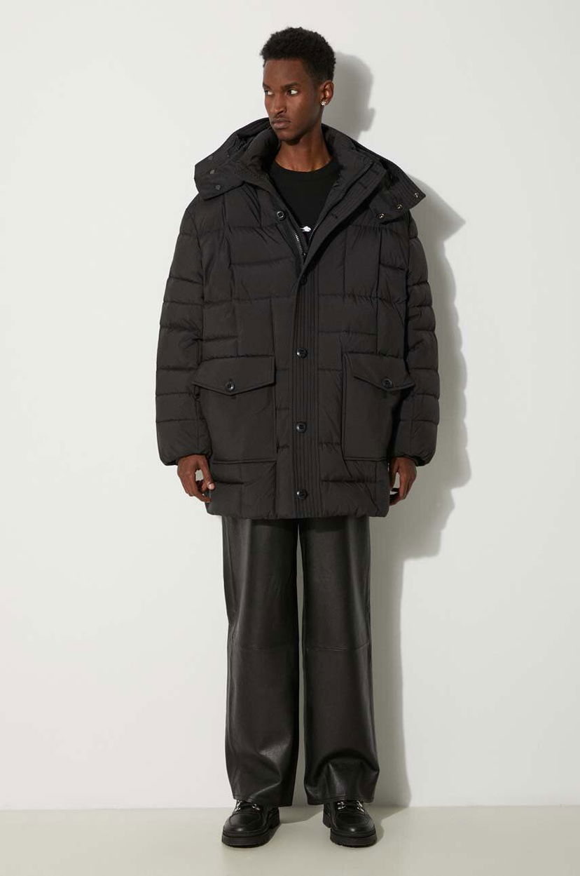 Parka KENZO Weave Mid-Length Winter Parka Čierna | FE65OU3129NL.99