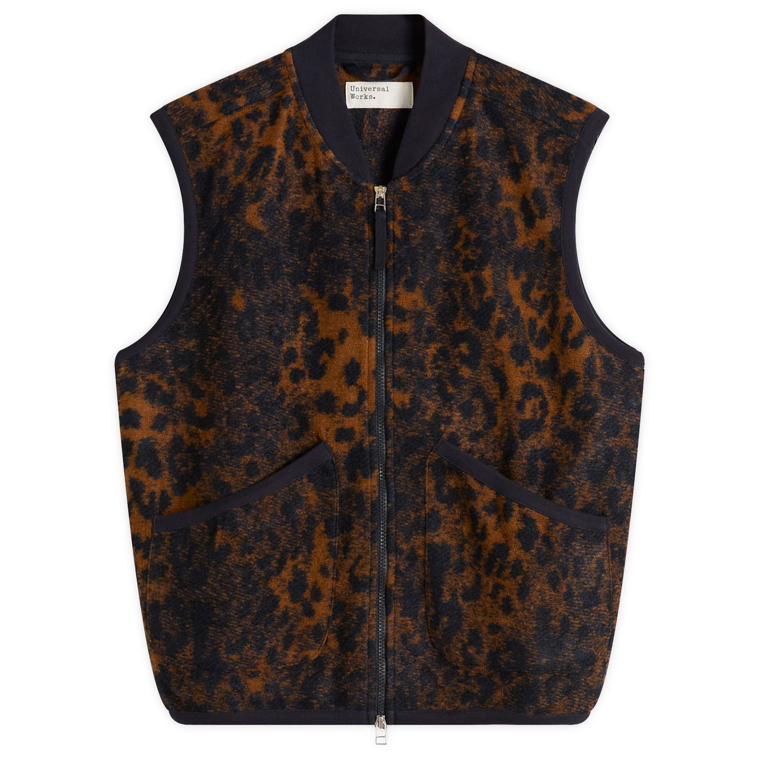 Vesta Universal Works Universal Works Zip Waistcoat, Size Small Hnedá | 33723-DNB, 0