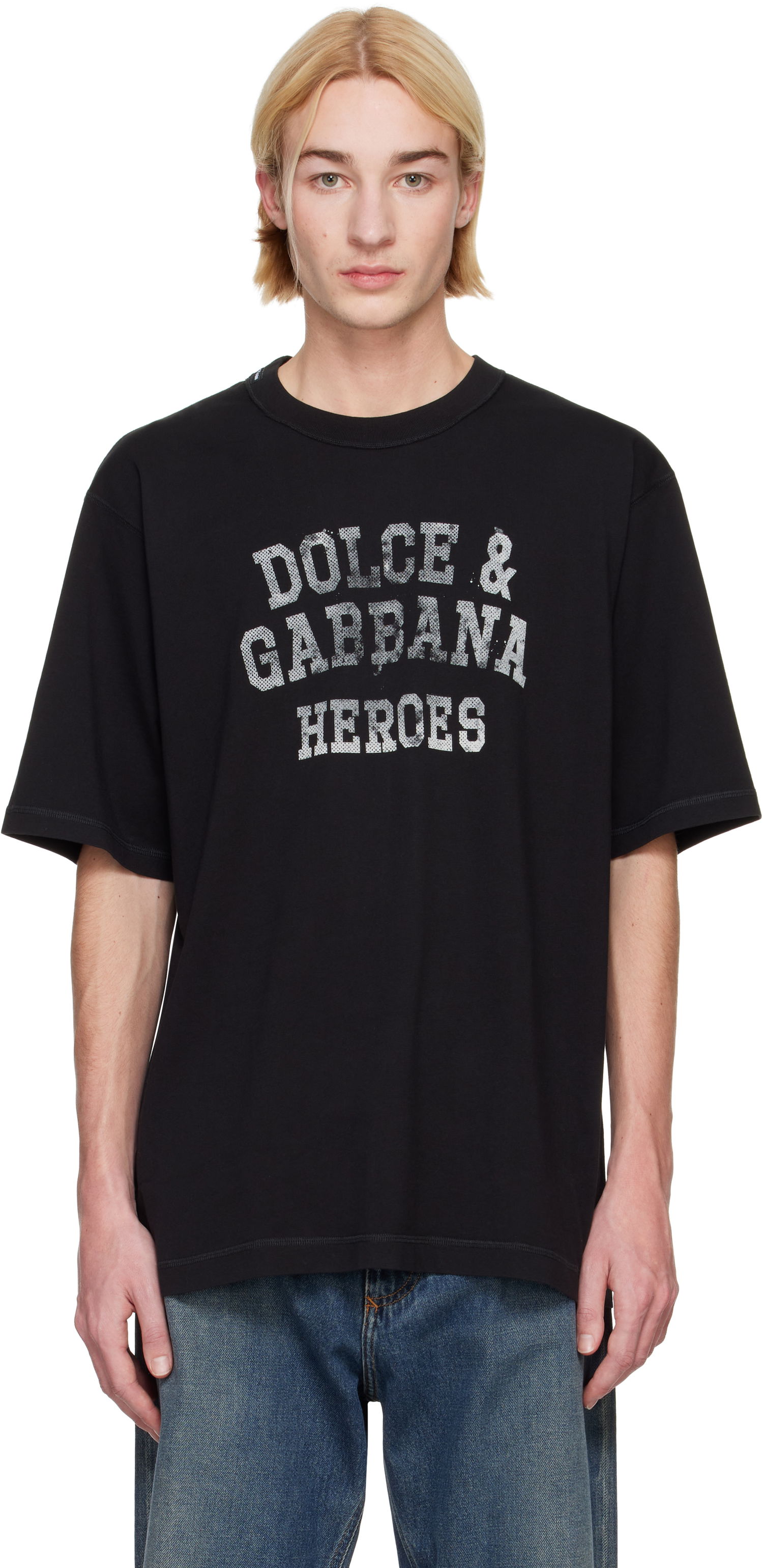 Tričko Dolce & Gabbana Dolce&Gabbana Heroes Printed T-Shirt Čierna | G8PN9TG7NSU, 0