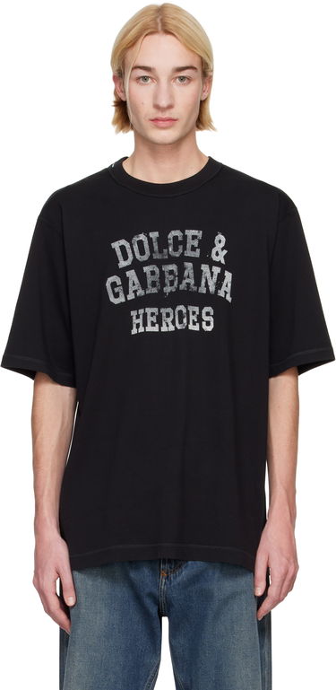 Tričko Dolce & Gabbana Dolce&Gabbana Heroes Printed T-Shirt Čierna | G8PN9TG7NSU, 0