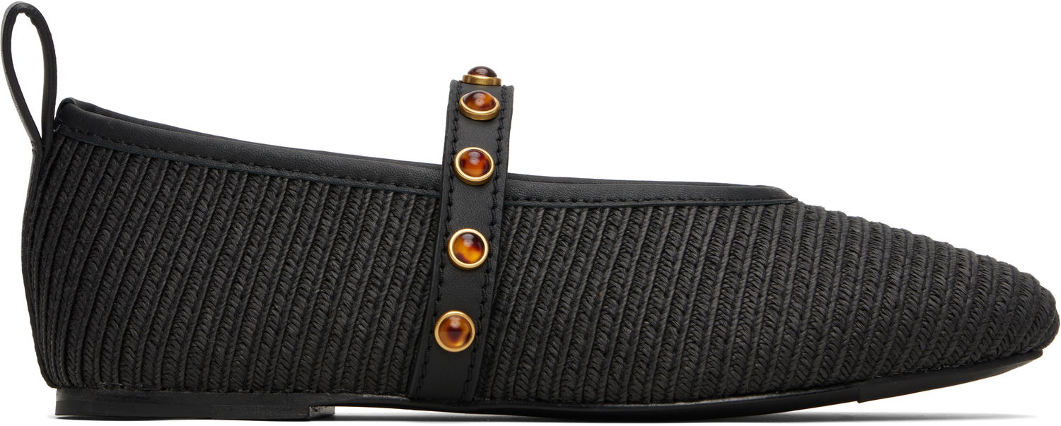 Šaty rag & bone rag & bone Spire Straw Mary Jane Ballerina Flats Čierna | WFF25PF1003ST3, 0