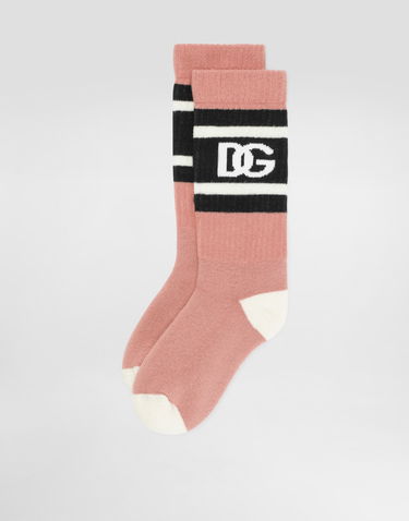Ponožky Dolce & Gabbana Dolce & Gabbana Logo Cotton Crew Socks Ružová | LBKAC5JBCH3F1011, 1